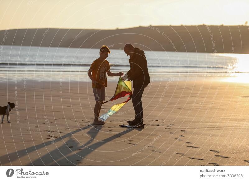 Get-together Day seashore Ocean Lifestyle dad Son Healthy Public Holiday Vacation & Travel Together Joy Child Adventure Family outing family vacation travel