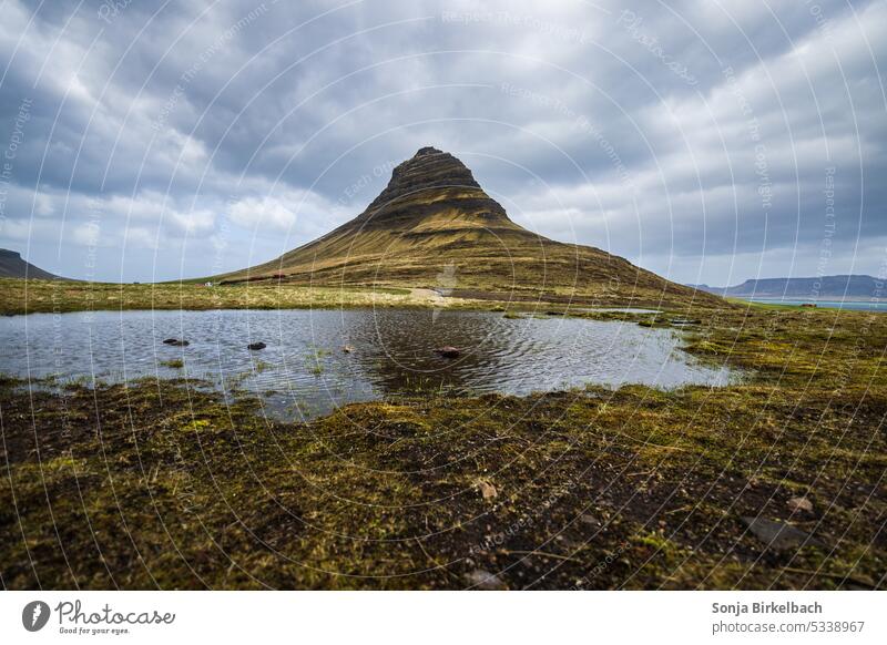 Typical Icelandic picture - the Kirkjufell - mountain in a really funny shape iceland trip Attraction pretty Europe famous Snæfellsnes Summer Tourism travel