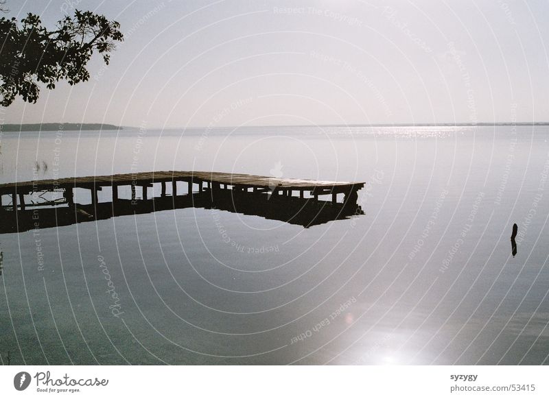 silence Calm Lake Vantage point Ocean Footbridge Relaxation Water