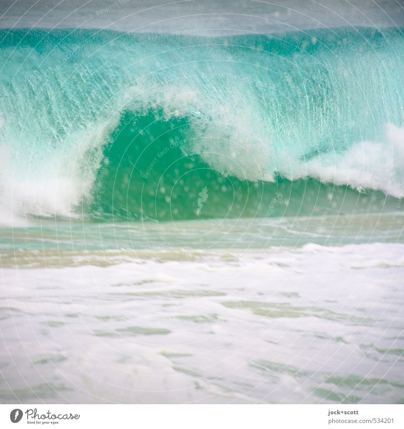 next wave Nature Elements Waves Pacific Ocean Australia Movement Authentic Speed Turquoise Force White crest Wave action Undulation Flip over motion blur Surf