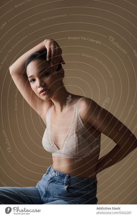 The Top Bra On Bed Stock Photo, Picture and Royalty Free Image