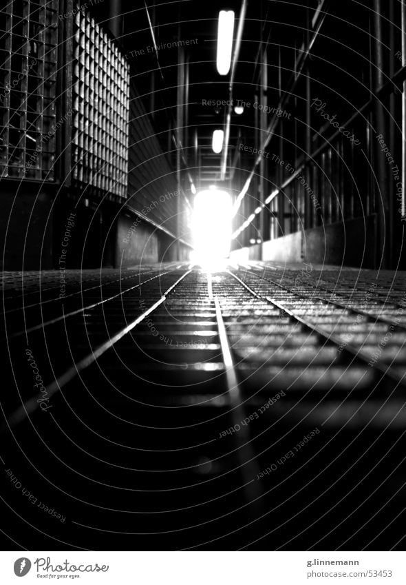 gallery Musical Art Dark Black Grating Footbridge Light Eerie Creepy Cold Physics Neon light Steel Aluminium Warehouse Stage Railroad Beginning Stage play