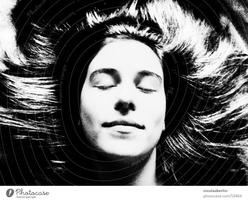 fool for love Black White Sleep Woman Peace Black & white photo Beautiful Face Hair and hairstyles Calm pretty Contrast