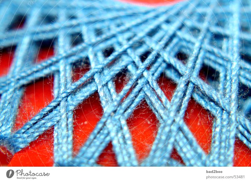 Thread 02 Sewing thread Cloth Bond String Crossed Woven Textiles Material Stitching Star (Symbol) Coil Blue Orange Spider Spin stitched yarn sewing kit textile