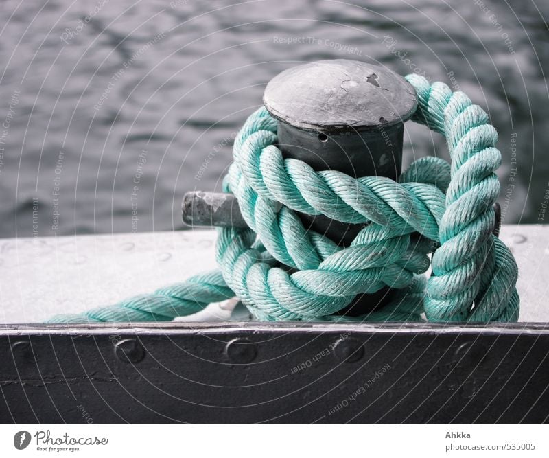 dresscode Work of art Transport Navigation Boating trip Rope Node Metal Plastic Water Knot Bow Network To hold on Tug-of-war Embrace Esthetic Blue Turquoise