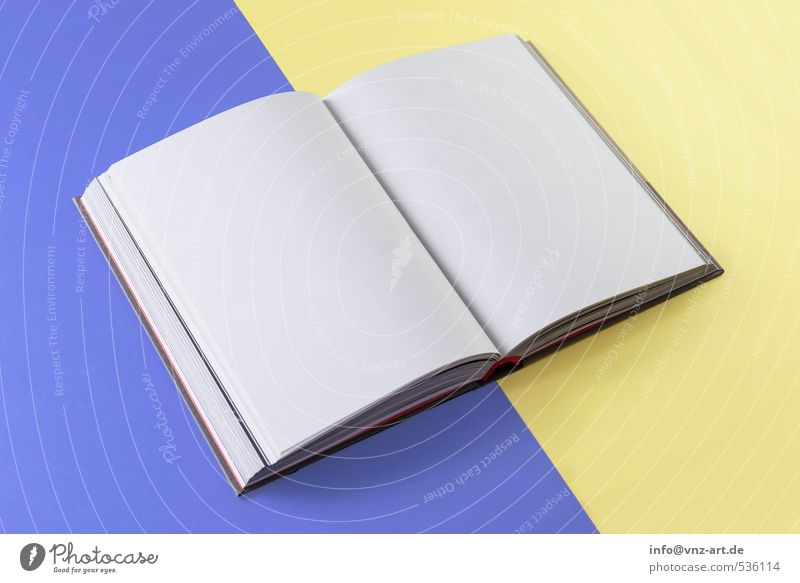 dummy Paper Yellow Graphic Book Mock-up Multicoloured White Side Empty Open Colour photo Interior shot Studio shot Deserted Flash photo Deep depth of field