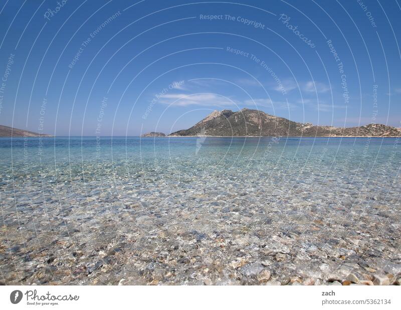 Mindfulness I Sunbathing Greece Cyclades Ocean Mediterranean sea the Aegean Island Blue Water coast Hill Sky Beautiful weather Rock Amorgos Beach bathe