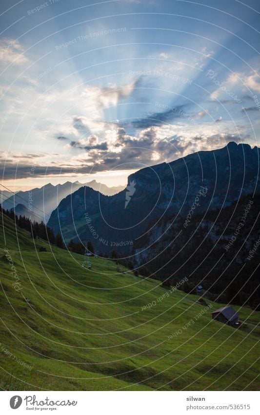 *shine* Nature Landscape Sky Clouds Sunrise Sunset Sunlight Autumn Beautiful weather Grass Hill Rock Mountain Happy Leisure and hobbies Transience