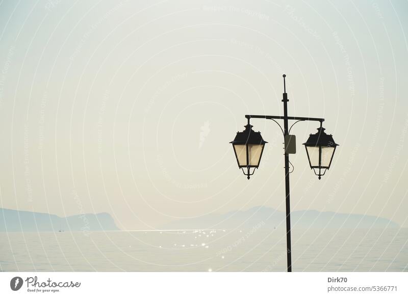 In the light of the Aegean - street lamp off the Greek islands Island Water Nature Sky Landscape Ocean coast Exterior shot Day Colour photo Vacation & Travel