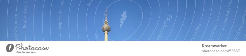 television tower Alexanderplatz Panorama (View) Berlin TV Tower alex Sky Blue Summer Large Panorama (Format)