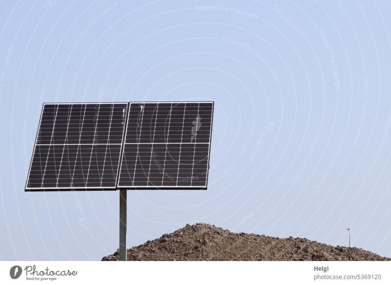Solar panel at a road construction site solar panel Solar cell Power Generation Energy generation Energy industry Sustainability Environmental protection