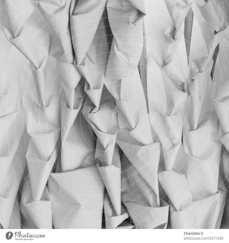 Crumpled White Construction Paper Background Stock Photo