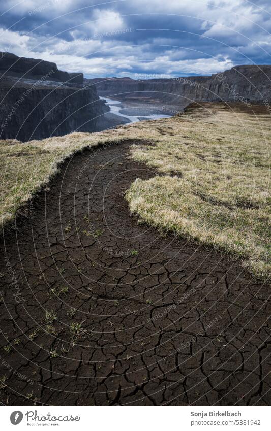 Jökulsá á Fjöllum and cracks in the ground - behind the dettifoss in iceland Iceland River Landscape Summer Travel landscape tourism travel scenic Nature rock