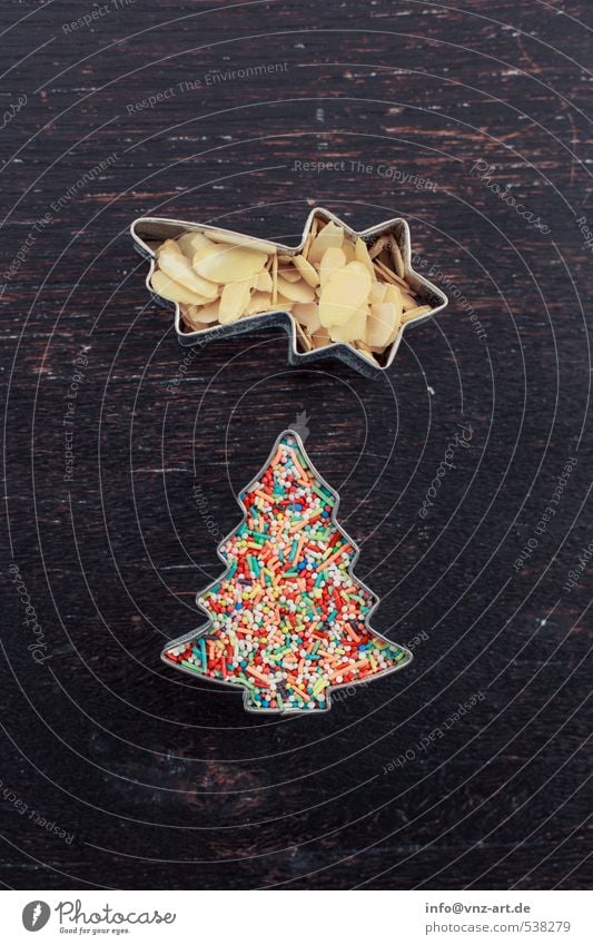 adornment Feasts & Celebrations Christmas & Advent Multicoloured Star (Symbol) Meteor Christmas tree Almond almond slivers Granules cookie cutter Cookie Table