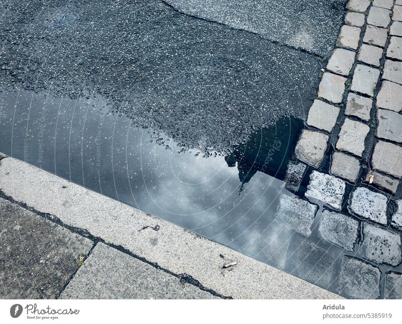 wet street pavement