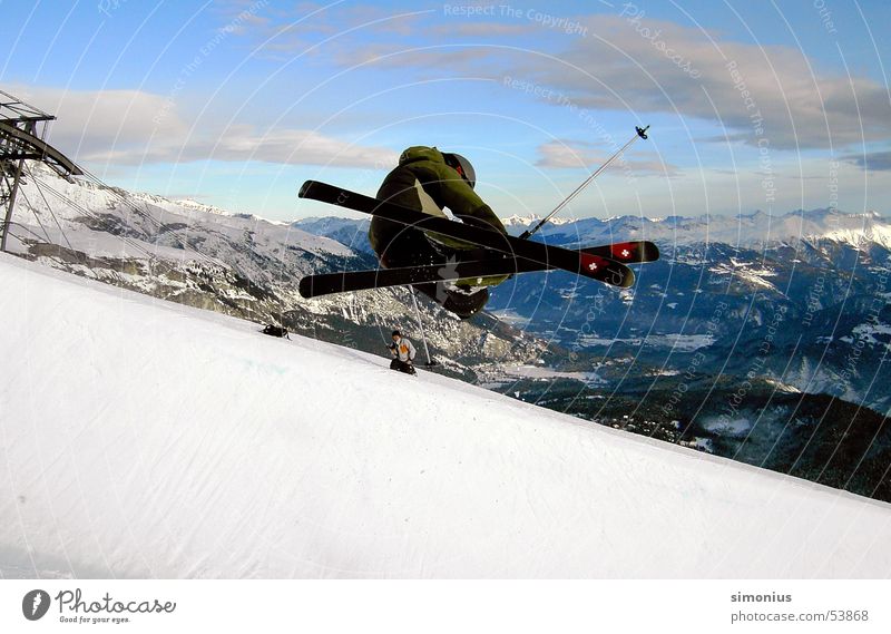 # - jump Halfpipe Jump Flims Acrobatics Skis slope Laax grap