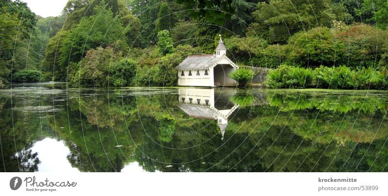 milked England Lake Park Boathouse Green Reflection Tree Forest Panorama (View) Calm Individual Relaxation Romance Water Nature trees recovering repose silence