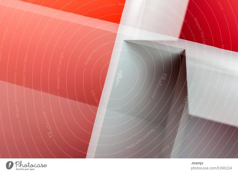 kink Interior design Exceptional Modern Sharp-edged Style Abstract Design Minimalistic Geometry Illustration Corner White Red Double exposure Background picture