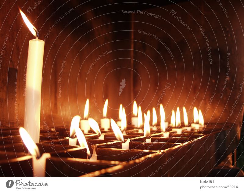 sacrificial candles Candle Light Moody Holy Prayer Religion and faith Sacrifice