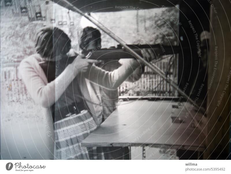 Young girl at the shooting gallery, analog photography Shooting gallery Airgun Analog Youth (Young adults) old photo young girl Past Memory Nostalgia Former