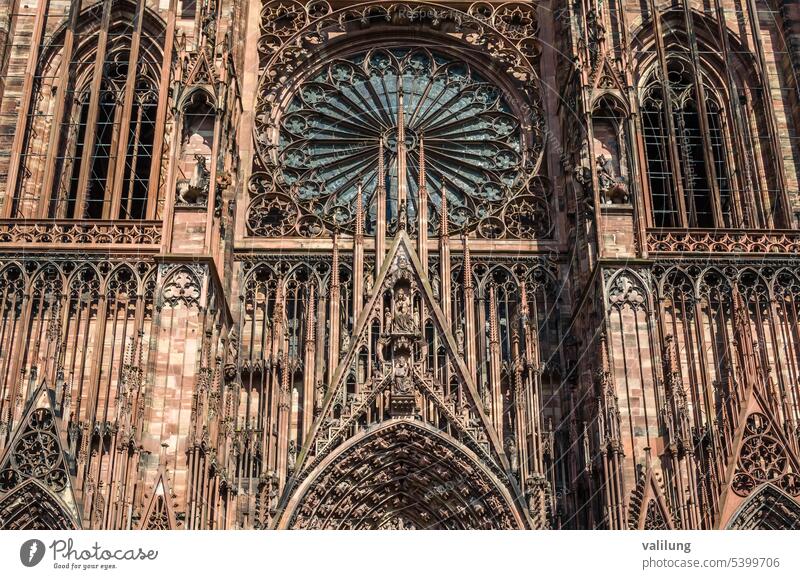 Architectural detail of the Gothic cathedral in Strasbourg, France Catholic Europe European alsace ancient architectural architectural detail architecture art