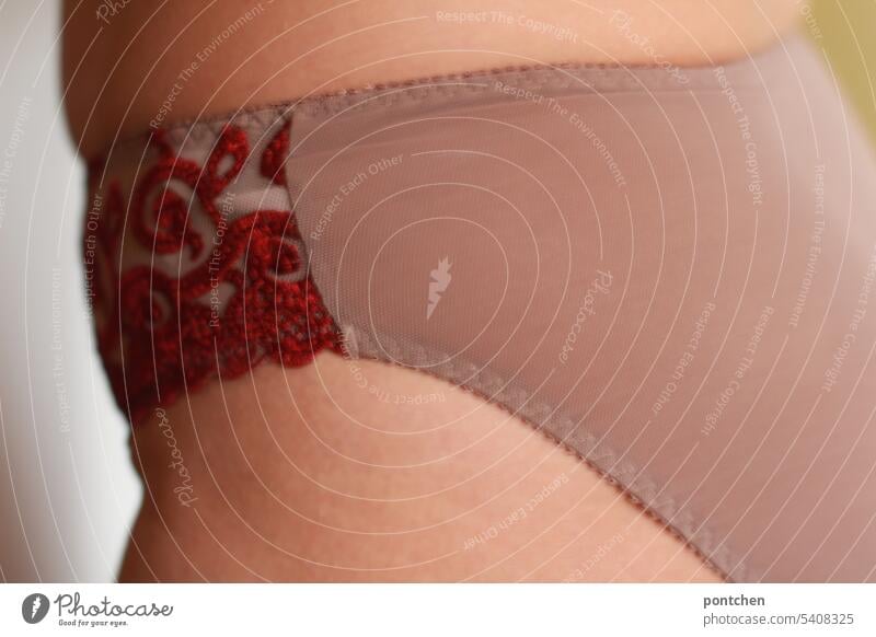 close up. a female body in a slip of fishnet. lingerie. skin with stretch marks. feminine Body buttocks panties net fabric Skin Feminine Naked flesh