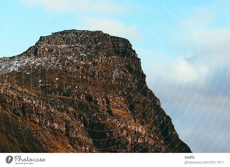 Rock formation on the Faroe Island of Streymoy färöer Faroe Islands Rock mound Basalt Norðadalsskarð Viewpoint Sheep Islands Rock islands basalt rock