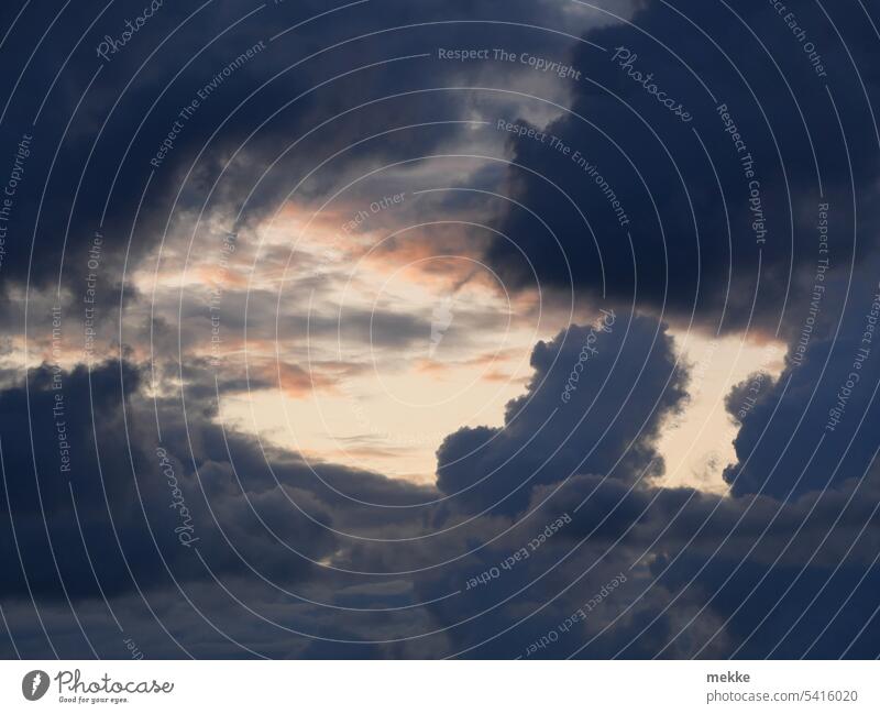 Sunset behind dark cloud mix Clouds Sky Light Shadow Evening Dark Contrast Twilight Silhouette Dusk Nature Orange Sunlight Summer pretty Environment Weather