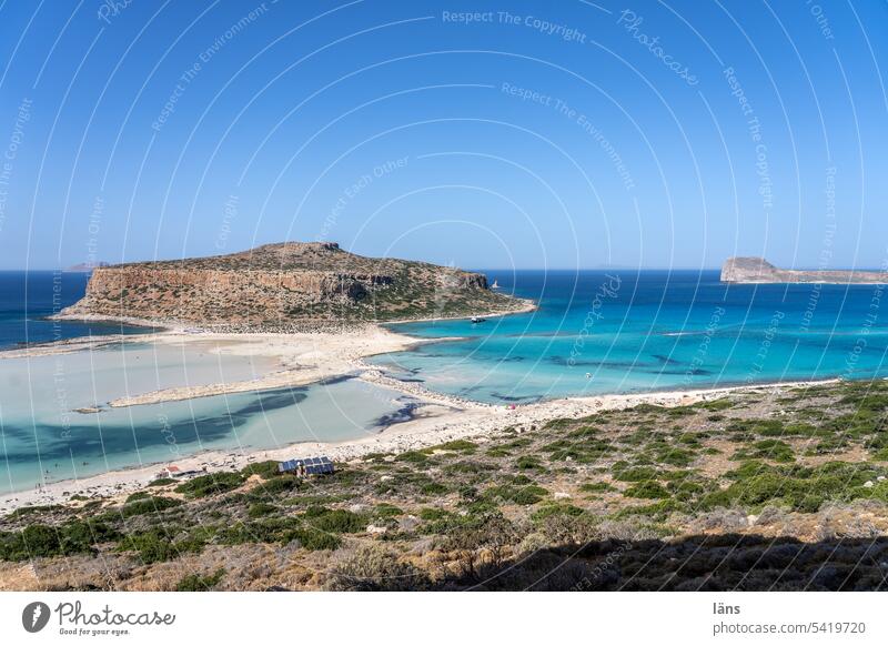 Balos Beach Crete Greece Mediterranean sea Tourism Relaxation Vacation & Travel Ocean coast Landscape Island Rock Summer vacation Idyll Beautiful weather Blue
