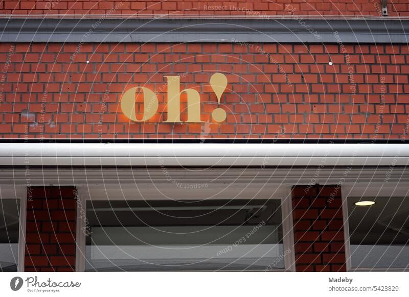 oh! A vacant store or restaurant with old facade of brown brick in the old town of the state spa Bad Salzuflen near Herford in East Westphalia-Lippe.