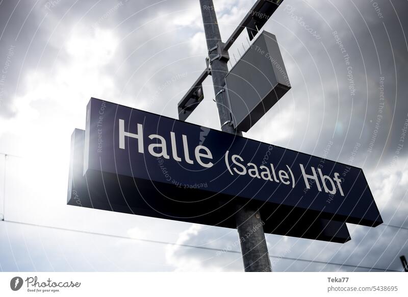 a sign of halle an der saale germany halle sign german sign halle city halle germany saale river halle on the hall historic buildings german city