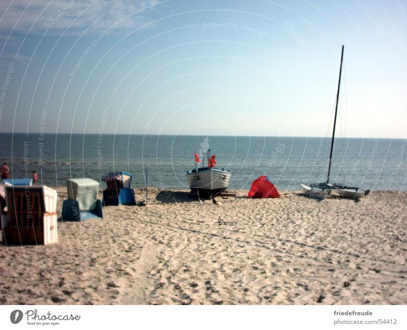 Baltic Sea, Zinnowitz August 2003 Beach Ocean Beach chair Watercraft