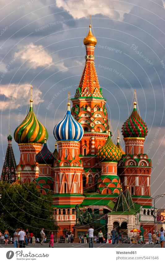 Russia, Moscow, Red Square, Saint Basil's Cathedral tourist tourists cathedral cathedrals historical City Break City Trip Urban Tourism onion spire onion spires