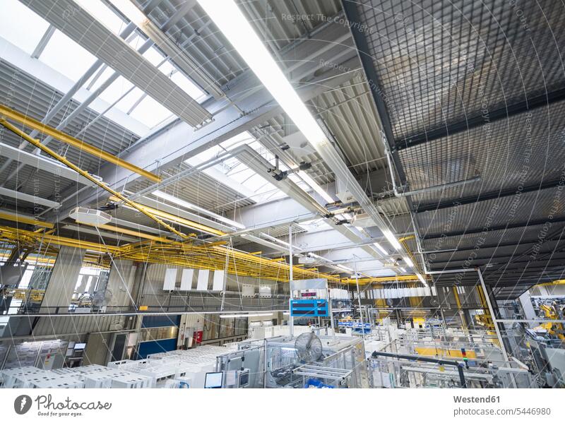 Factory shop floor technology technologies engineering production hall fabrication productions wide angle view economy economics interior interior view Germany