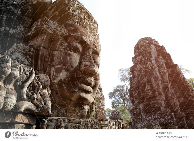Cambodia, Angkor Wat, Angkor Thom, Bayon temple Bayon Temple temple ruin temple ruins UNESCO World Heritage World Cultural Heritage human appearance Buddhist