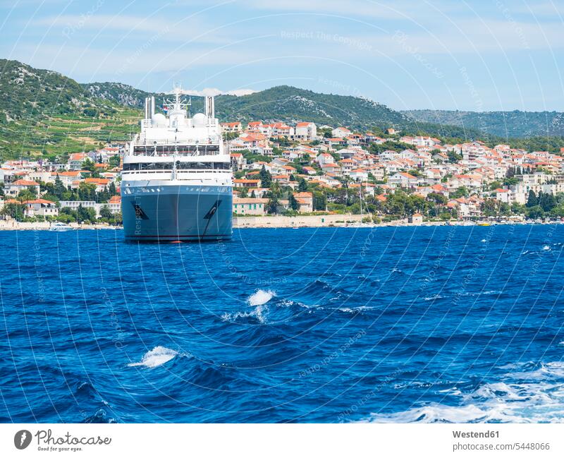 Croatia, Adriatic coast, Dalmatia, Murvica, Cruise liner coastline coast area Seacoast seaside day daylight shot daylight shots day shots daytime nature