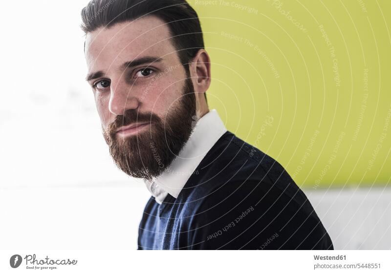 Portrait of a young businessman beard office offices office room office rooms Businessman Business man Businessmen Business men people persons human being