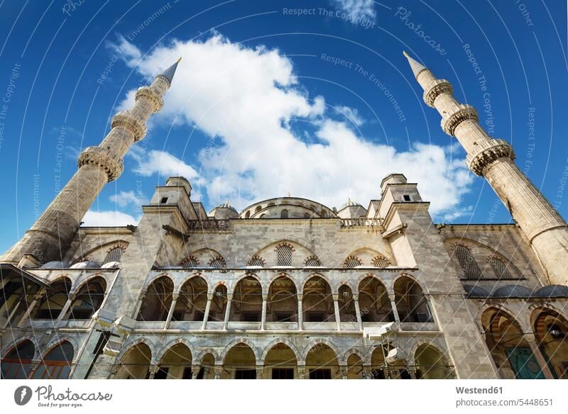 Turkey, Istanbul, Blue Mosque cloud clouds building buildings Sultanahmet Camii outdoors outdoor shots location shot location shots Architecture landmark sight