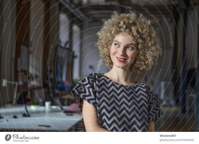 Portrait of smiling woman in office smile offices office room office rooms females women workplace work place place of work Adults grown-ups grownups adult