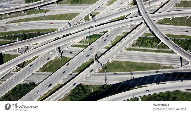 USA, Texas, San Antonio, aerial view of highway interchange United States United States of America Travel on top of Complexity complex crossing aerial photo