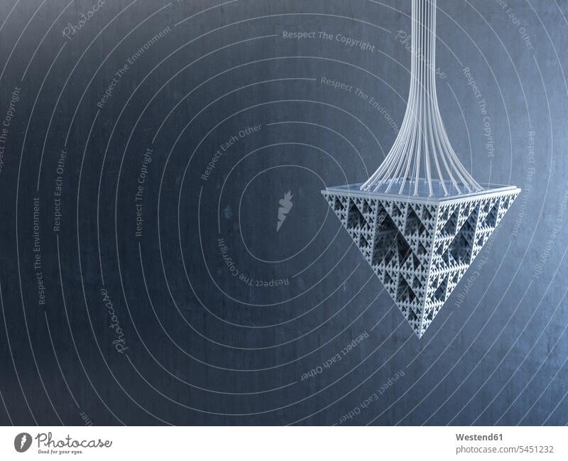 Pendulum made of triangles, 3d rendering single object 1 one gray background gray backgrounds grey hanging copy space technology technologies engineering