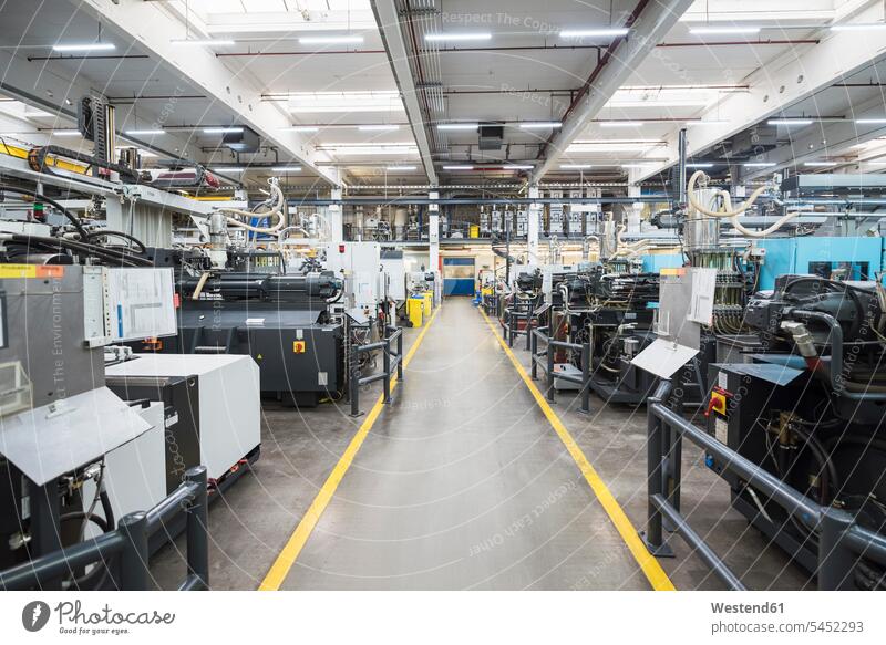 Machines on factory shop floor technology technologies engineering production fabrication productions economy economics interior interior view Germany indoors