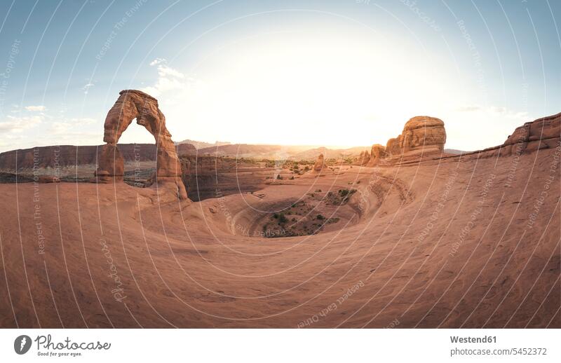 USA, Utah, Arches National Park, Delicate Arch at sunset rock formation Rock Formations Travel erosion erosions Travel destination Destination