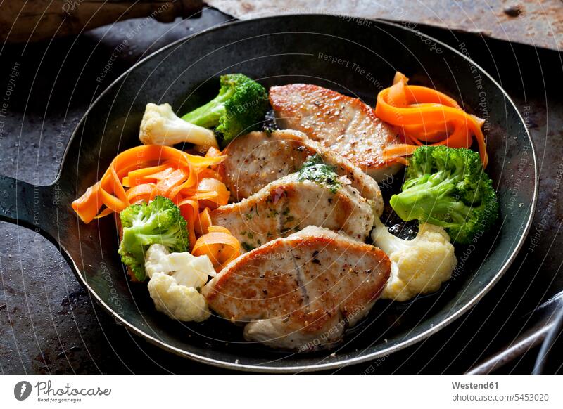Fillet of turkey and vegetables in pan food and drink Nutrition Alimentation Food and Drinks frying preparing Food Preparation preparing food seasoned flavored