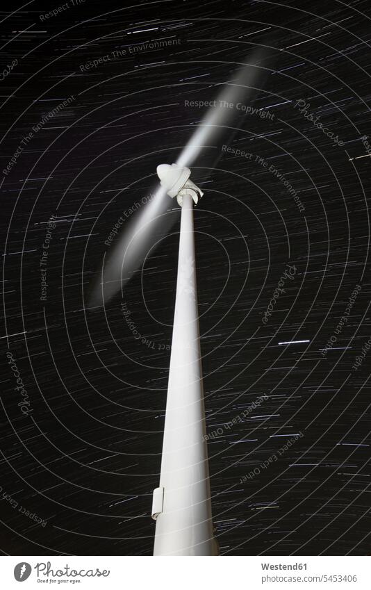 Wind wheel rotating with star trails in the background beauty of nature beauty in nature rotor rotors Star Trail Star Trails wind wheel windmills wind turbine