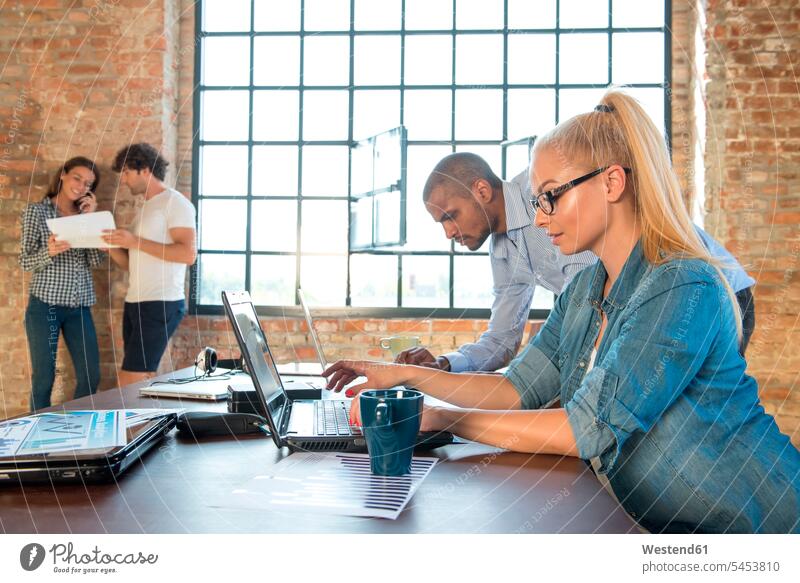 Young business people in office preparing foundation of a start-up company businesspeople young business world business life founding company foundation