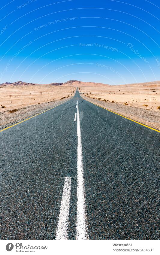 Namibia, Namib desert, road B4 southeast of Luederitz tarmac asphalt Blacktop Lane Roadway Deserts the way forward the way ahead outdoors outdoor shots