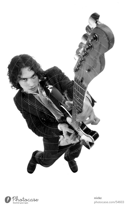 rocknroll 2 Man Studio shot guitar black suit Black & white photo B&W black lawsuit Black and white