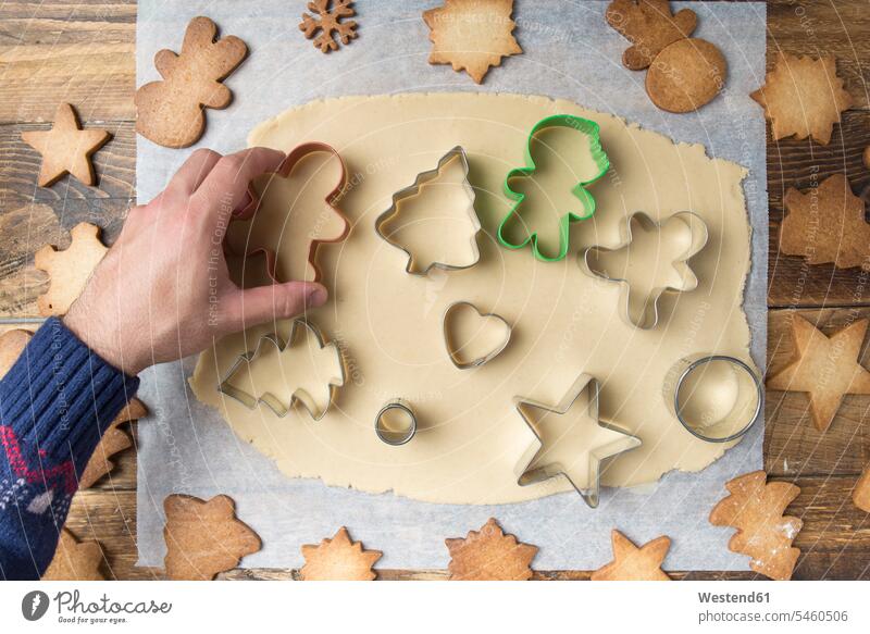 Christmas baking background. Christmas cookie cutters molds on the kitchen  baking table. Festive food and New Year's mood. High quality photo Stock  Photo - Alamy