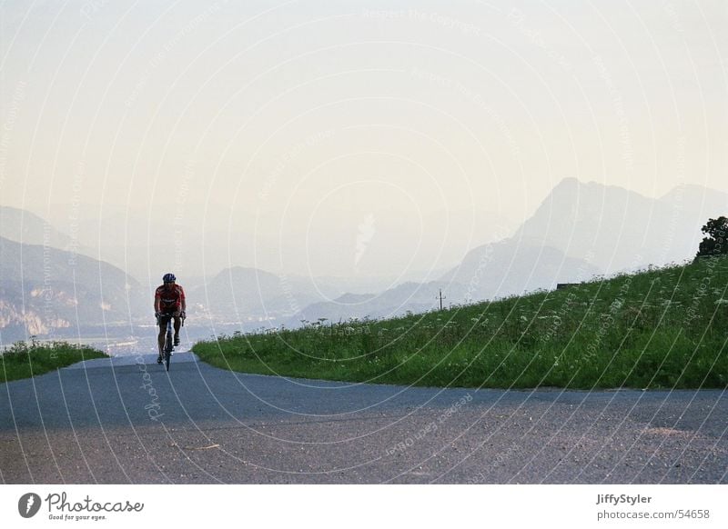lonelyness Cycling Sunset Meadow Loneliness Landscape Mountain Evening Street Lanes & trails Freedom Far-off places clear air